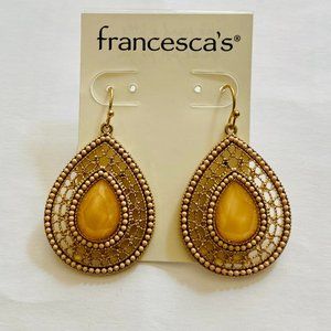 Francesca's Gold tone Beaded drop Earrings
